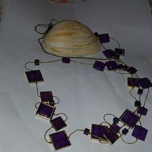 Elegant Purple Necklace with Gold Accents